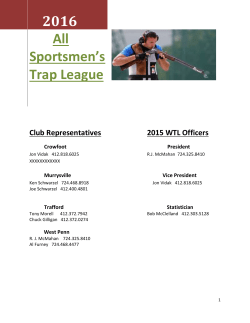 2016 All Sportsmen`s Trap League Club Representatives 2015 WTL