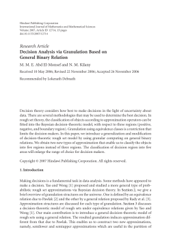 Decision Analysis via Granulation Based on General Binary Relation