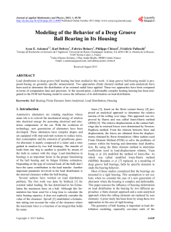 Modeling of the Behavior of a Deep Groove Ball Bearing in Its Housing