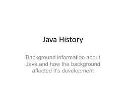 The history of Java - University of Calgary