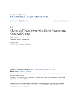 Clocks and Trees: Isomorphic Dutch Auctions and Centipede Games