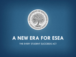 A New ERA FOR ESEA - State Higher Education Executive Officers