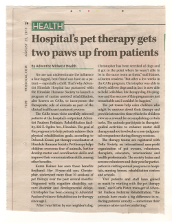 Pet Therapy Program gets Two Paws Up