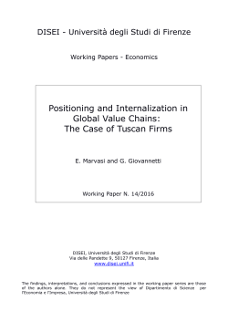 Positioning and Internalization in Global Value Chains: The Case of
