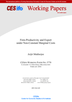 Firm-Productivity and Export Under Non