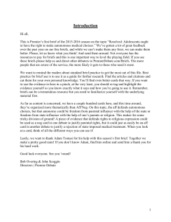 Adolescents - Premier Debate Institute