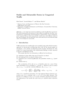 Stable and Metastable States in Congested Traffic