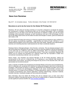 News release - Renishaw resource centre