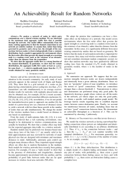 An Achievability Result for Random Networks