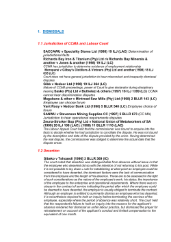 DISMISSALS 1.1 Jurisdiction of CCMA and Labour Court