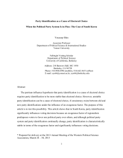 Party Identification as a Cause of Electoral Choice When the