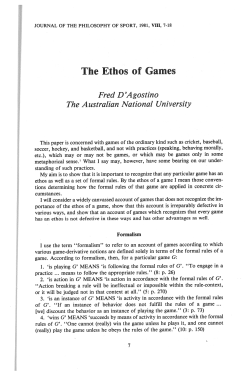 The Ethos of Games