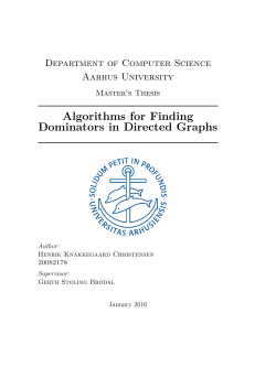 Algorithms for Finding Dominators in Directed Graphs