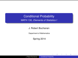 Conditional Probability - MATH 130, Elements of Statistics I