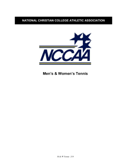 Tennis - The National Christian College Athletic Association