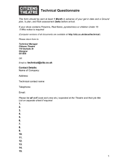 Stage Technical Questionnaire
