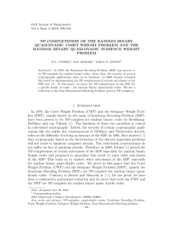 np-completeness of the random binary quasi