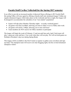 Spring Volleyball Faculty/Staff League Roster Form