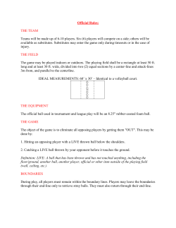 Official Rules: THE TEAM Teams will be made up of 6