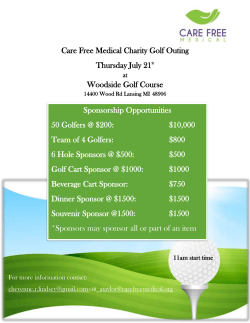 800 6 Hole Sponsors @ $500: $500 Golf Cart
