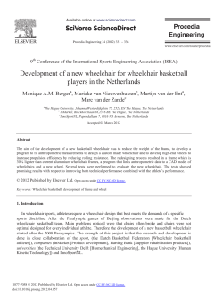 Development of a new wheelchair for wheelchair basketball players
