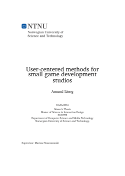 User-centered methods for small game development