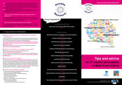 Tips and advice for Third Party participation in Marie Curie Actions