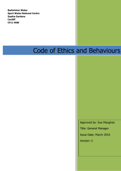 Code of Ethics and Behaviours