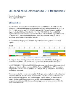 This document discusses the unwanted emissions of an LTE