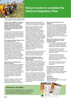 Kenya moves to complete the National Adaptation Plan