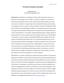 The Meta-Evaluation Checklist