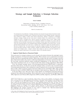 Strategy and Sample Selection: A Strategic Selection Estimator