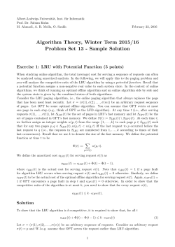 Algorithm Theory, Winter Term 2015/16 Problem Set 13