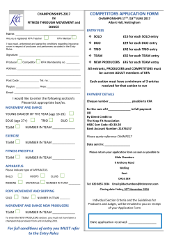 competitors application form