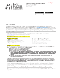 Early Learning Coalition of Miami‐Dade/Monroe RETURN BY