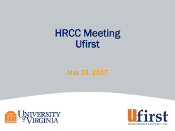 HRCC Meeting Ufirst May 23, 2017