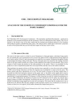EMB &ndash; THE EUROPEAN MILK BOARD ANALYSIS OF THE