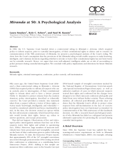 Miranda at 50: A Psychological Analysis