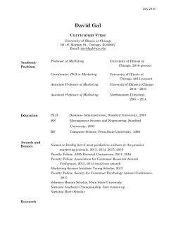 curriculum vitae - UIC Business - University of Illinois at Chicago