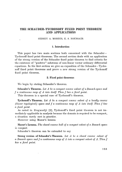 the schauder-tychonoff fixed point theorem and