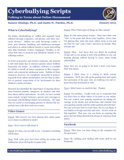 Cyberbullying Scripts - Cyberbullying Research Center