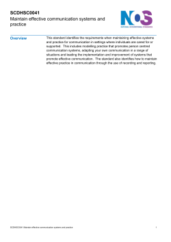 HSC0041Maintain effective communication systems and practices