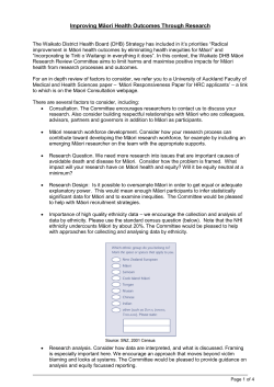 Outline for Research Projects submissions to be considered by the