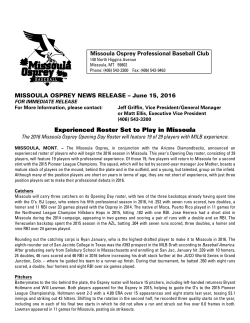 2016 Osprey Roster Announced