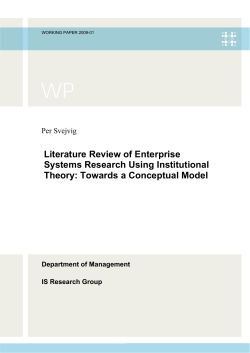 Literature Review of Enterprise Systems Research Using