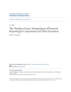 The Numbers Game - University of Miami School of Law Institutional