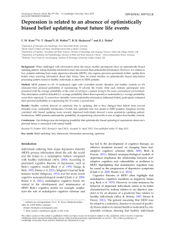 Depression is related to an absence of optimistically biased belief