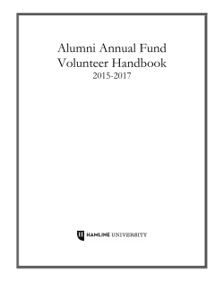 Alumni Annual Fund Volunteer Handbook
