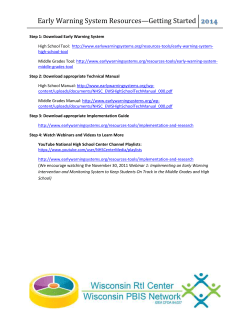 Early Warning System Resources*Getting Started