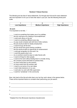 Handout 3 Values Exercise The following are two lists of value